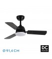 Ventilador de Techo PORTICO Negro DC 20W 2350Lm 3 Aspas Negro/Gris CCT