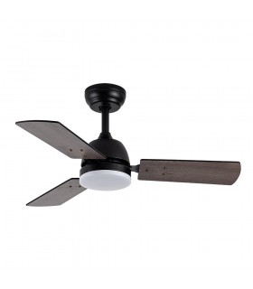 Ventilador de Techo PORTICO Negro DC 20W 2350Lm 3 Aspas Negro/Gris CCT
