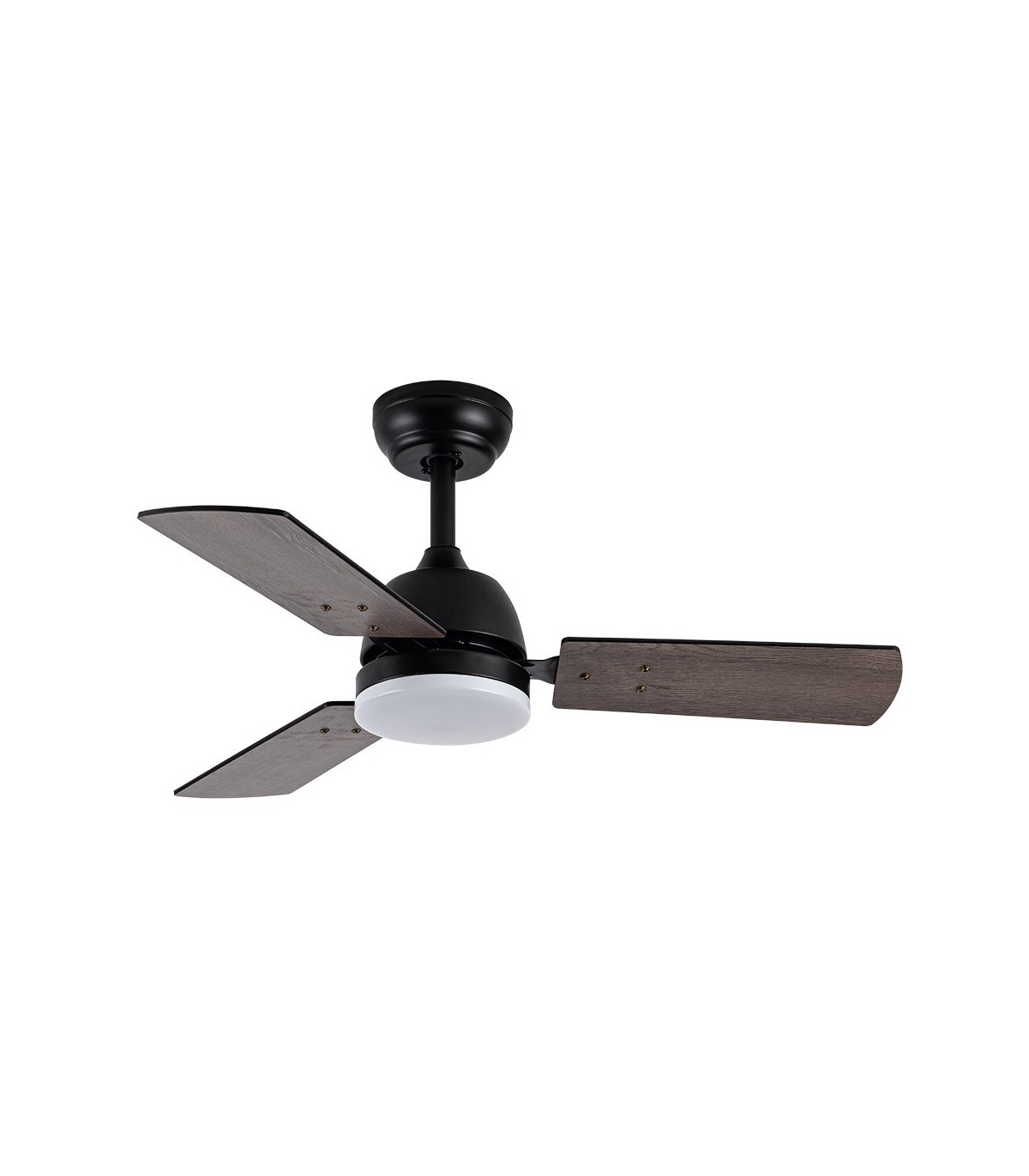 Ventilador de Techo PORTICO Negro DC 20W 2350Lm 3 Aspas Negro/Gris CCT