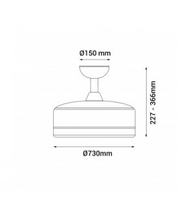 Ventilador Rubik WIFI APP DC 36W 2500LM Blanco CTT