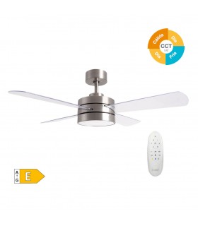 Ventilador Seram Níquel DC 15W 1534Lm 4 Aspas Transparentes CCT