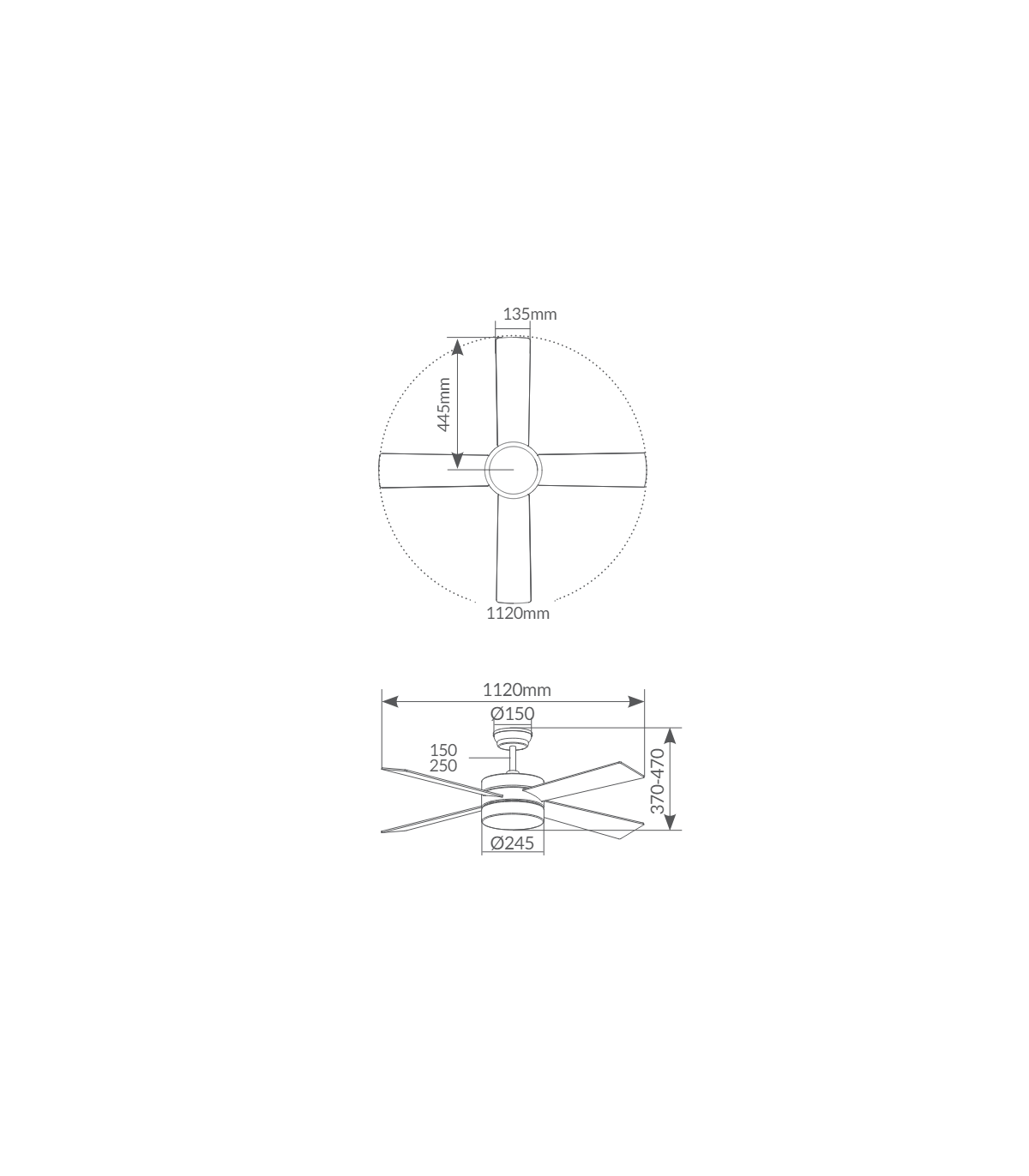 Ventilador Seram Níquel DC 15W 1534Lm 4 Aspas Transparentes CCT