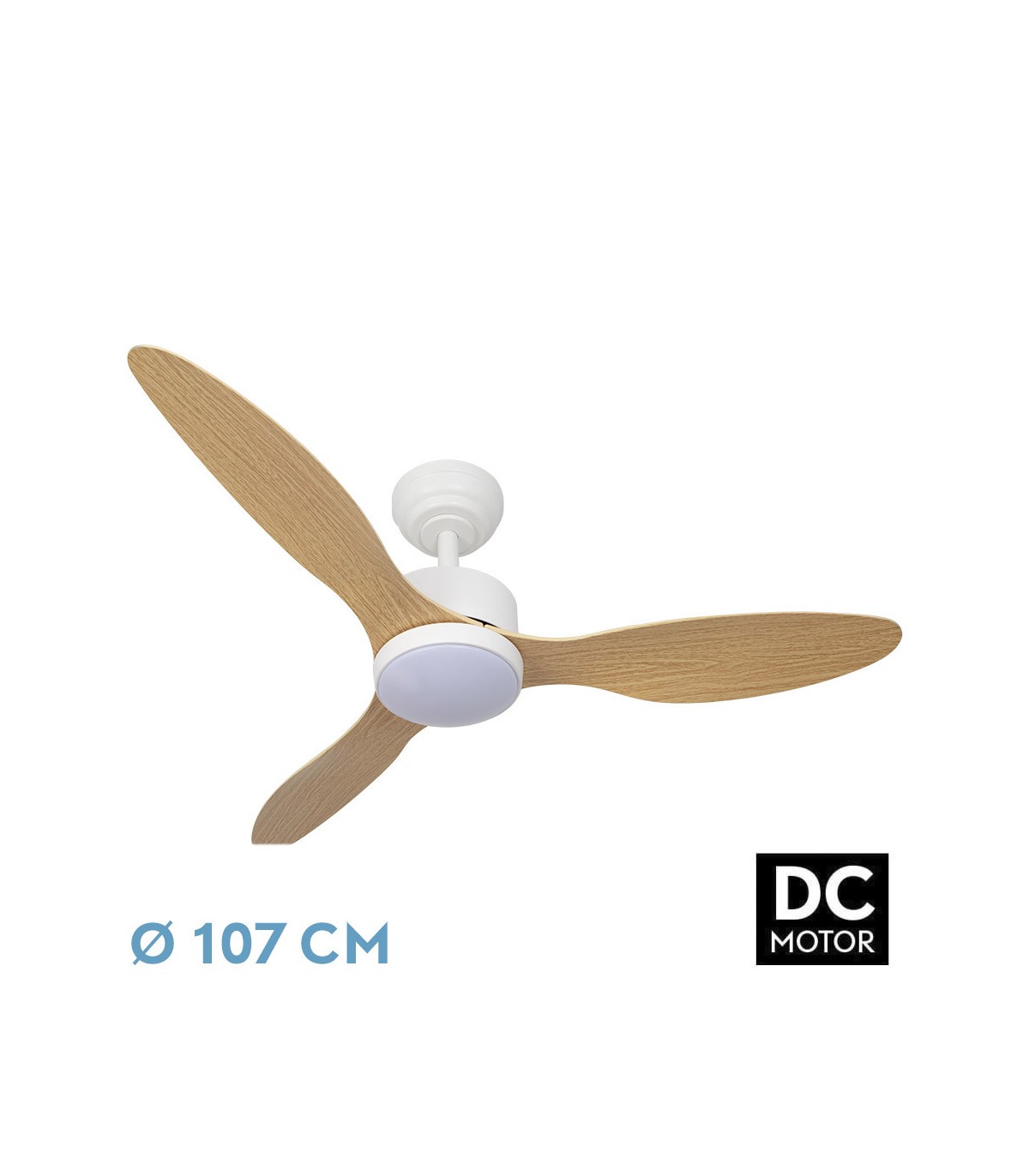 Ventilador de Techo SERPA Blanco DC 24W 2424Lm 3 Aspas Haya CCT