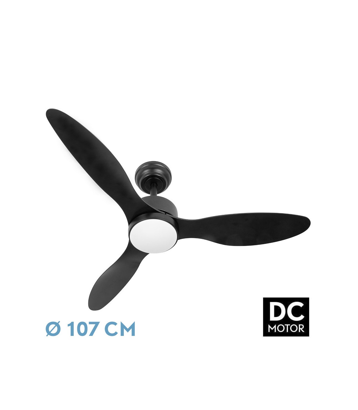 Ventilador de Techo SERPA Negro DC 24W 2424Lm 3 Aspas Negro CCT