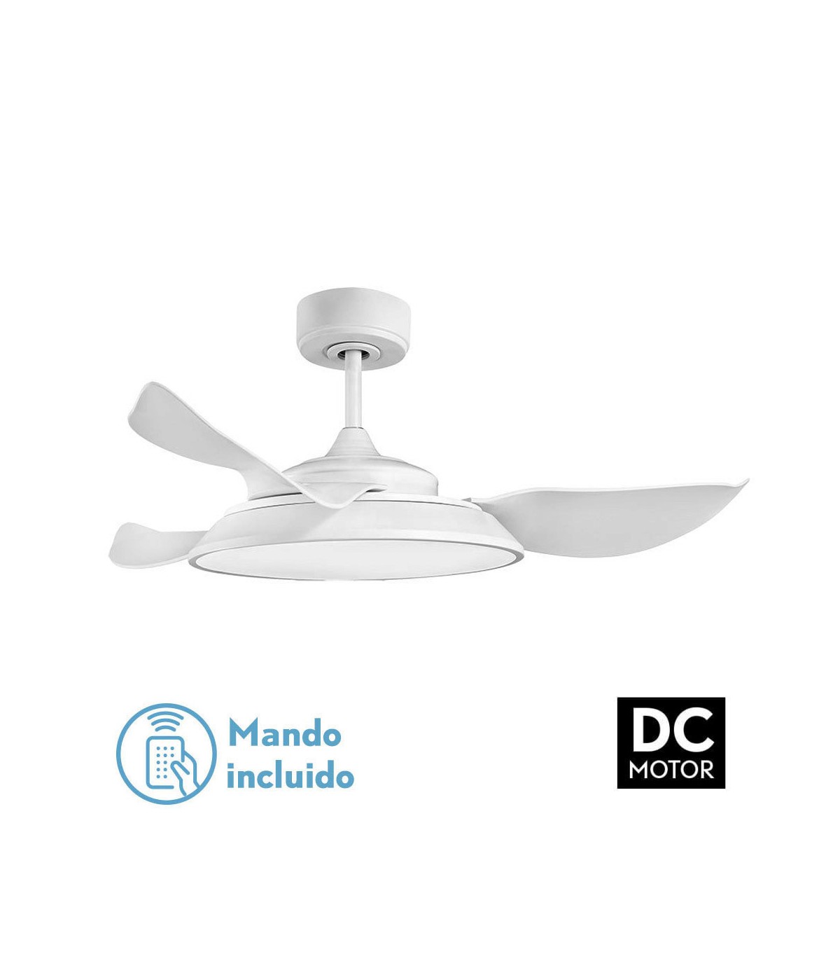 Ventilador Led Sierra Blanco DC 40W 4400Lm 3 Aspas CCT