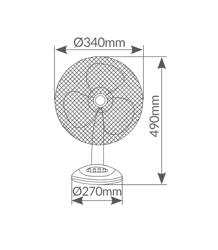 Ventilador De Sobremesa Lindi 40W 34cm Blanco