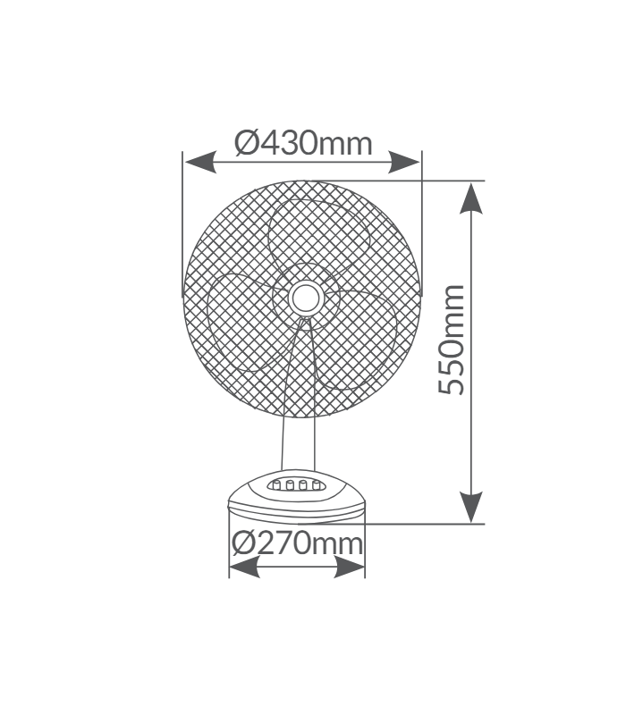 Ventilador De Sobremesa Lindi 45W 43cm Blanco
