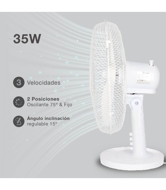Ventilador de Sobremesa Macomia 35W 31cm Blanco