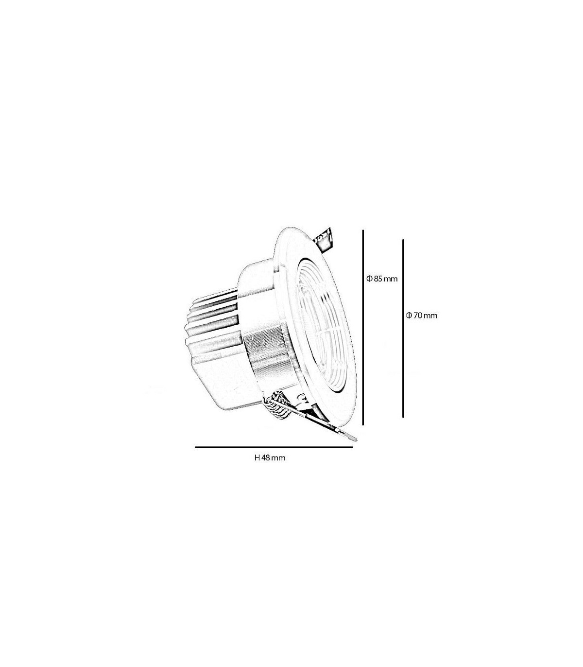 Downlight LED COB 7W 520Lm 45º IP33