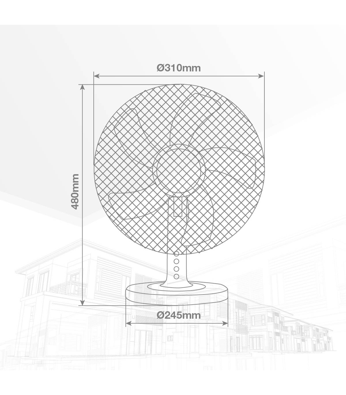 Ventilador de Sobremesa Macomia 35W 31cm Blanco