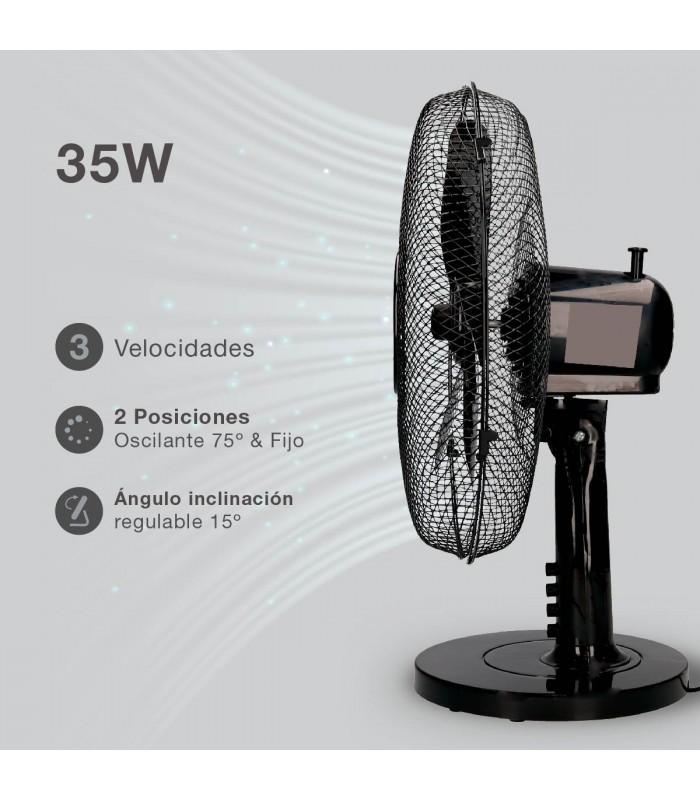 Ventilador de Sobremesa Macomia 35W 31cm Negro