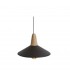 Lampara Colgante Plate E27 1M Madera + Negro