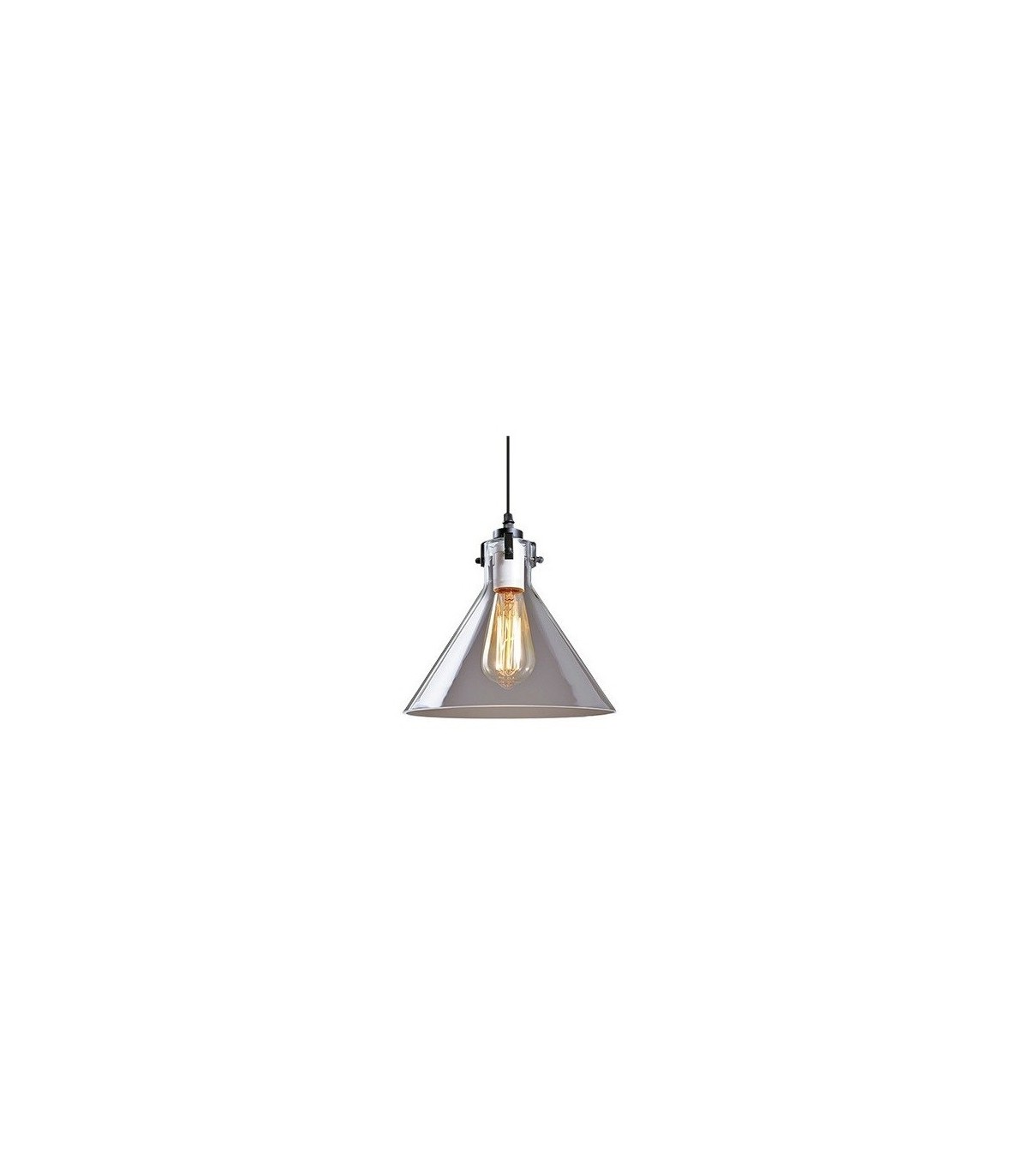 Lampara Colgante Triangular E27 1M Cristal