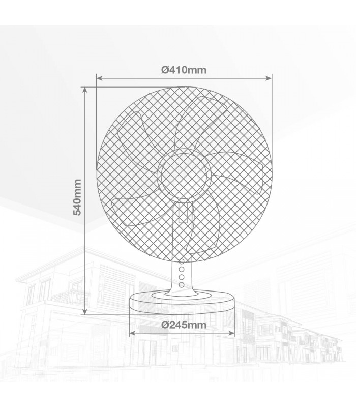 Ventilador de Sobremesa Macomia 45W 41cm Negro