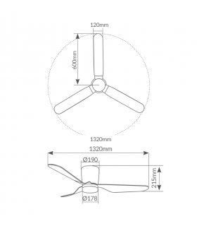 Ventilador Solesia Blanco DC 15W 1534Lm 3 Aspas Blanco CCT