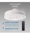 Ventilador de techo Sticks Plus APP DC 36W 2400Lm 5 Aspas Blanco CCT