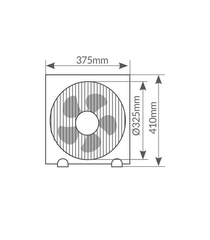 Ventilador Box Fan Behda 45W 32.5cm Blanco/Gris