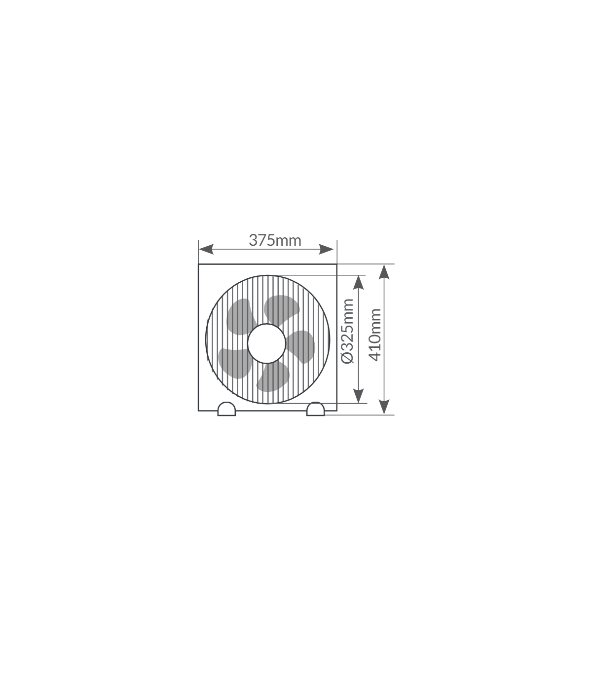 Ventilador Box Fan Behda 45W 32.5cm Blanco/Gris