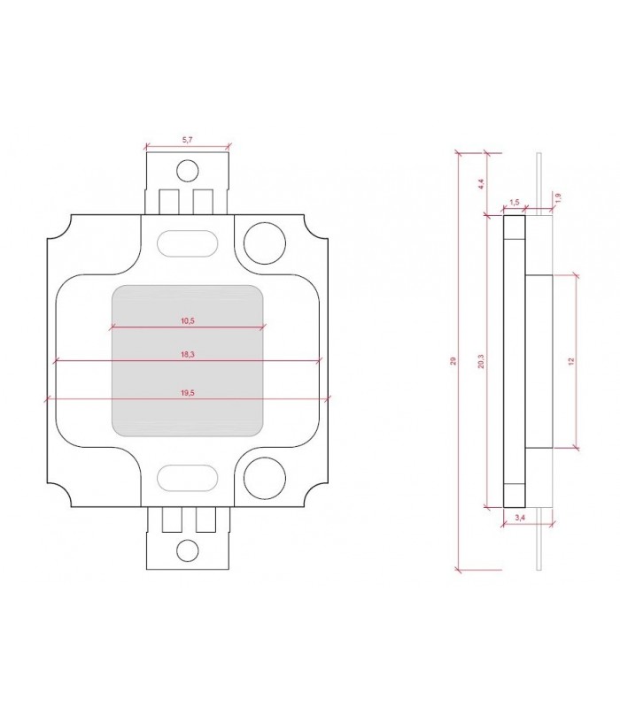 LED High Power COB30 10W 1.000Lm 30-34V 300mA IP25
