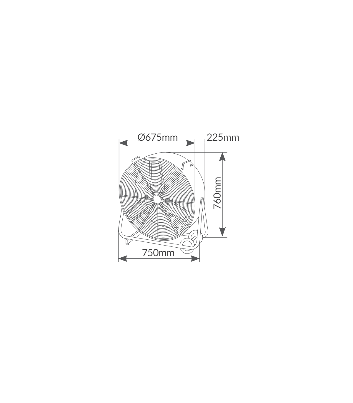 Ventilador de Suelo Metálico Bampa 250W 70cm Negro