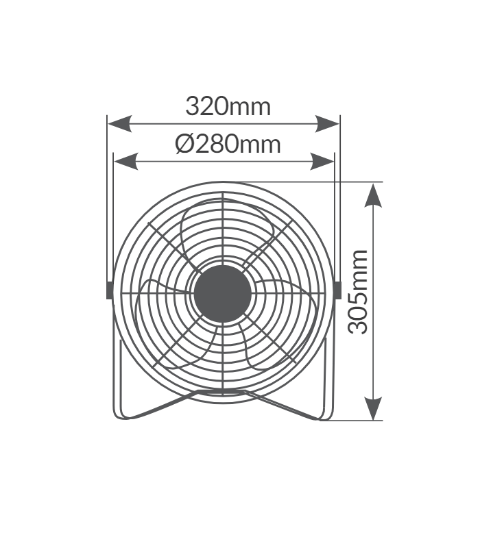 Ventilador Metálico De Suelo Mueda 50W 28cm Cromo