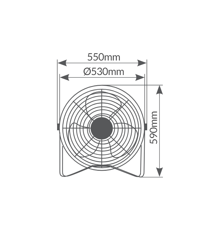 Ventilador Metálico De Suelo Saruna 120W 55cm Negro