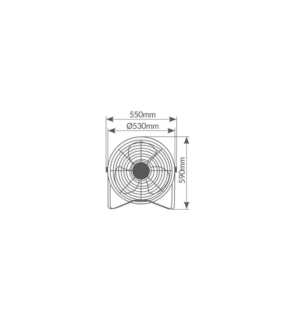 Ventilador Metálico De Suelo Saruna 120W 55cm Negro