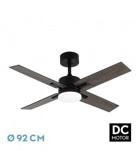 Ventilador de Techo TALCO DC Negro 20W 2350Lm 4 Aspas Rev. Negro/Gris CCT