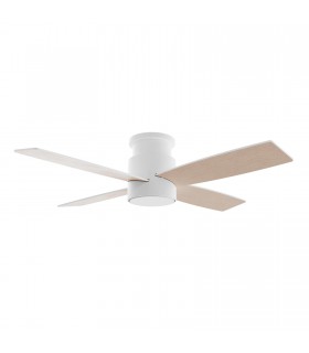 Ventilador Taro Blanco DC 24W 2400Lm 4 Aspas Blanco/Madera CCT