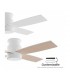 Ventilador Taro Blanco DC 24W 2400Lm 4 Aspas Blanco/Madera CCT