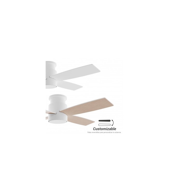 Ventilador Taro Blanco DC 24W 2400Lm 4 Aspas Blanco/Madera CCT