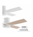 Ventilador Taro Blanco DC 24W 2400Lm 4 Aspas Blanco/Madera CCT