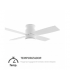 Ventilador Taro Blanco DC 24W 2400Lm 4 Aspas Blanco/Madera CCT