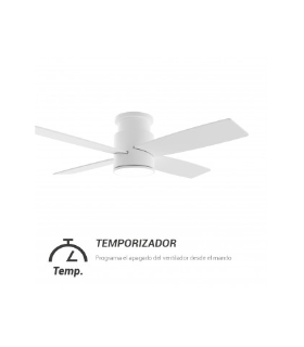 Ventilador Taro Blanco DC 24W 2400Lm 4 Aspas Blanco/Madera CCT