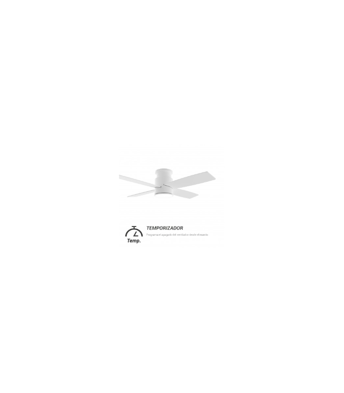 Ventilador Taro Blanco DC 24W 2400Lm 4 Aspas Blanco/Madera CCT