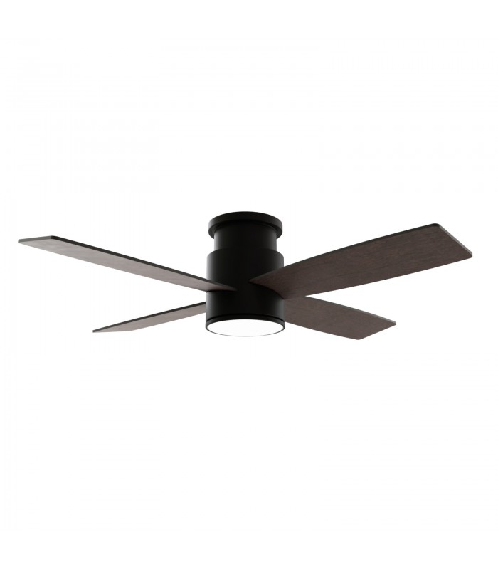 Ventilador Taro Negro DC 24W 2400Lm 4 Aspas Negro/Nogal CCT