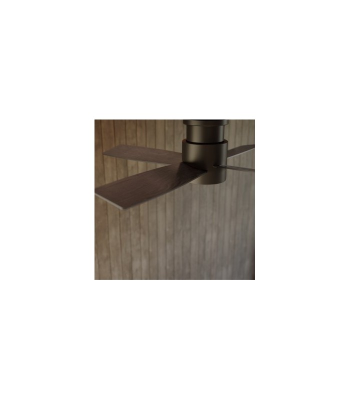 Ventilador Taro Negro DC 24W 2400Lm 4 Aspas Negro/Nogal CCT