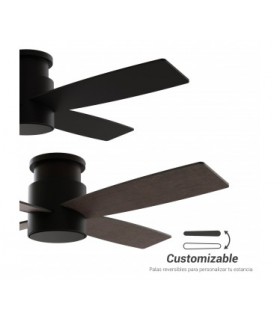 Ventilador Taro Negro DC 24W 2400Lm 4 Aspas Negro/Nogal CCT