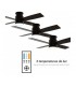 Ventilador Taro Negro DC 24W 2400Lm 4 Aspas Negro/Nogal CCT