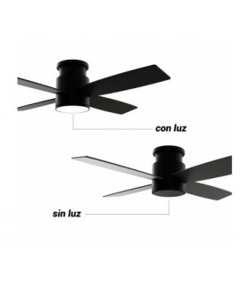 Ventilador Taro Negro DC 24W 2400Lm 4 Aspas Negro/Nogal CCT