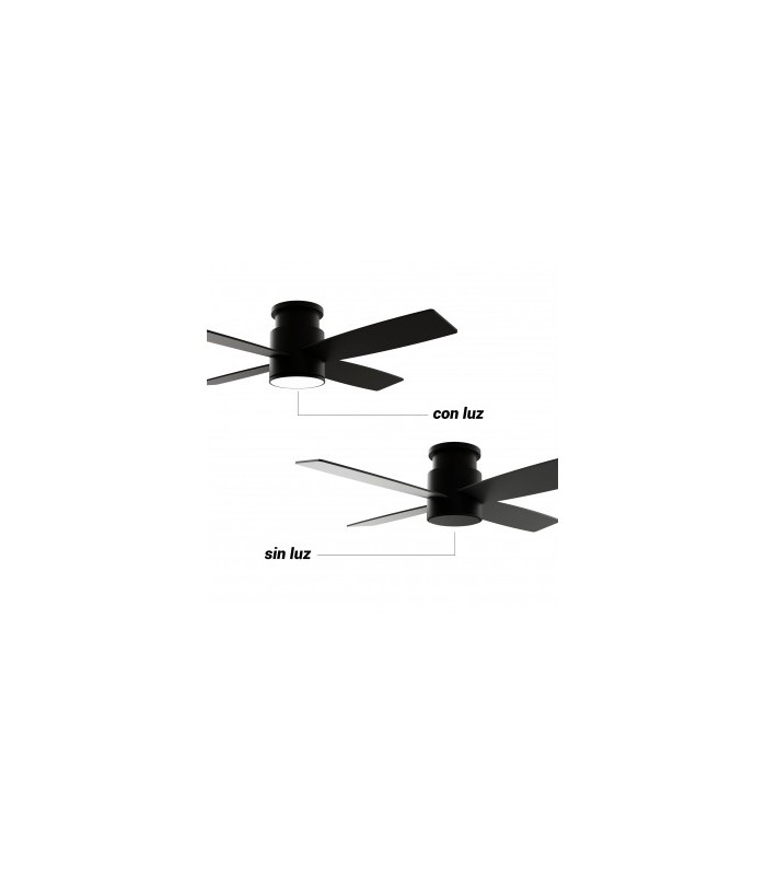 Ventilador Taro Negro DC 24W 2400Lm 4 Aspas Negro/Nogal CCT