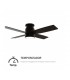 Ventilador Taro Negro DC 24W 2400Lm 4 Aspas Negro/Nogal CCT