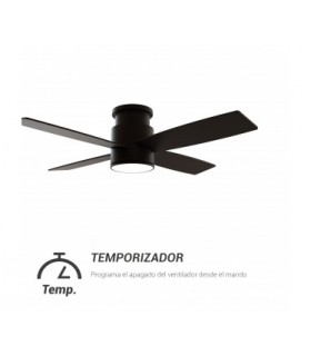 Ventilador Taro Negro DC 24W 2400Lm 4 Aspas Negro/Nogal CCT