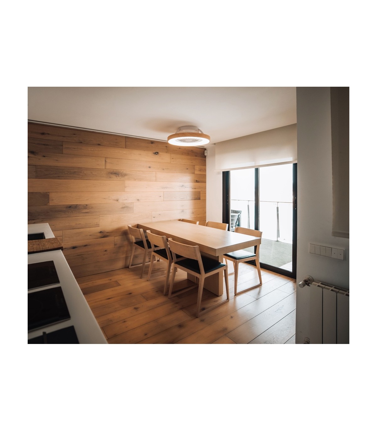 Ventilador Tibet APP DC 70W 7700Lm Madera/Blanco CCT
