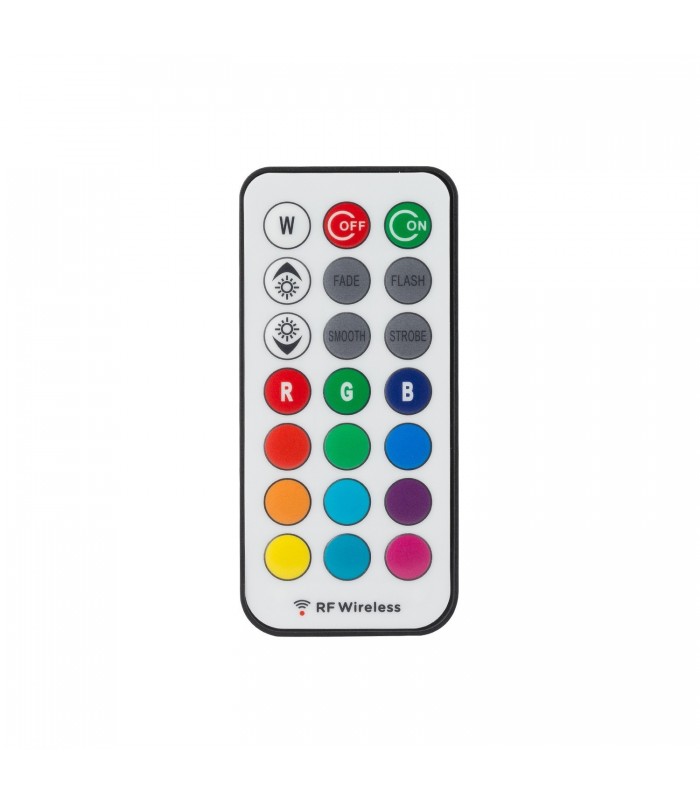 Proyector LED RGB 20W 110º IP65 con mando. Diseño redondo.