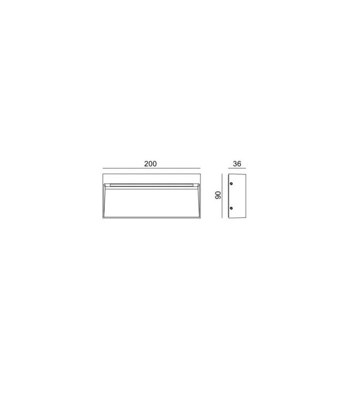 Baliza Pared Superficie 6W 400Lm IP54 Negro