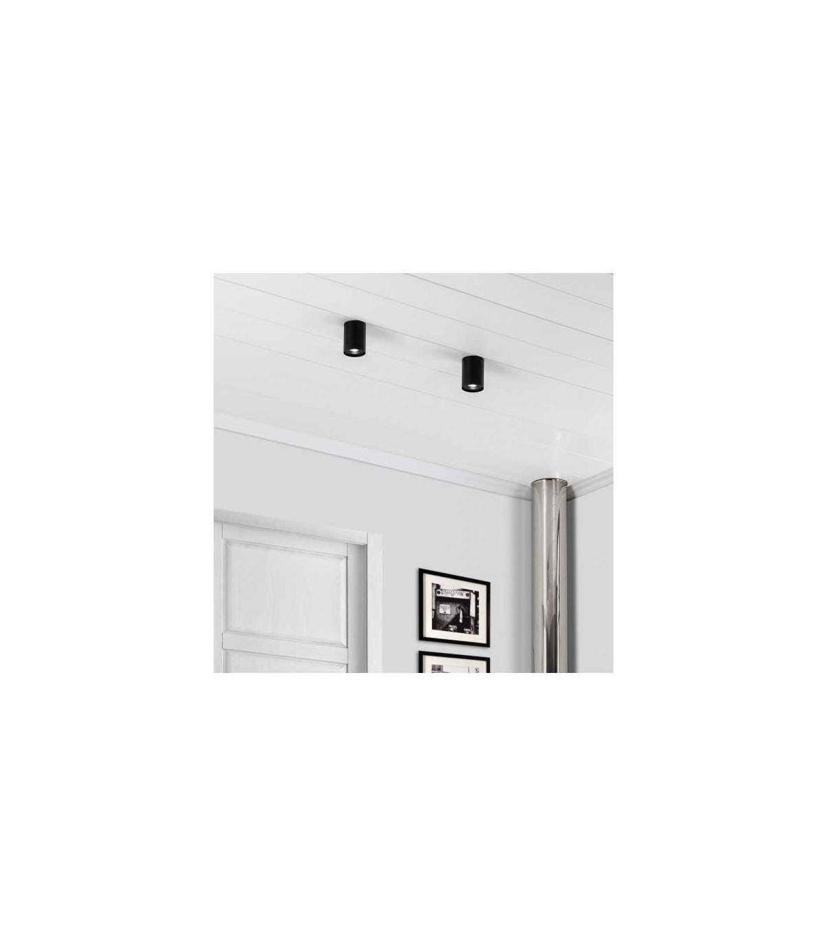 Aplique de Techo Basculante Superficie GU10 Negro