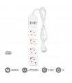 Base Múltiple Wifi o Bluetooth 4T + 2 USB A + 1 USB C (3x1.5mm) 1,5m Compatible Amazon Alexa/Google Home