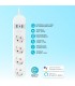 Base Múltiple Wifi o Bluetooth 4T + 2 USB A + 1 USB C (3x1.5mm) 1,5m Compatible Amazon Alexa/Google Home