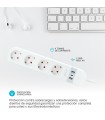 Base Múltiple Wifi o Bluetooth 4T + 2 USB A + 1 USB C (3x1.5mm) 1,5m Compatible Amazon Alexa/Google Home